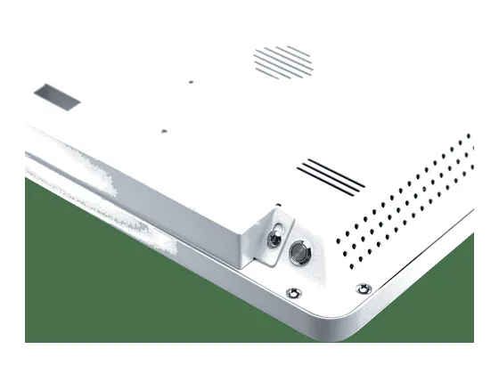 18.5" Touch POS Terminal — Covered I/O panel, cables hidden